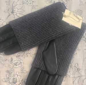 NWT FASHION WARM KNITVANDCLEATHER GLOVES SMALL